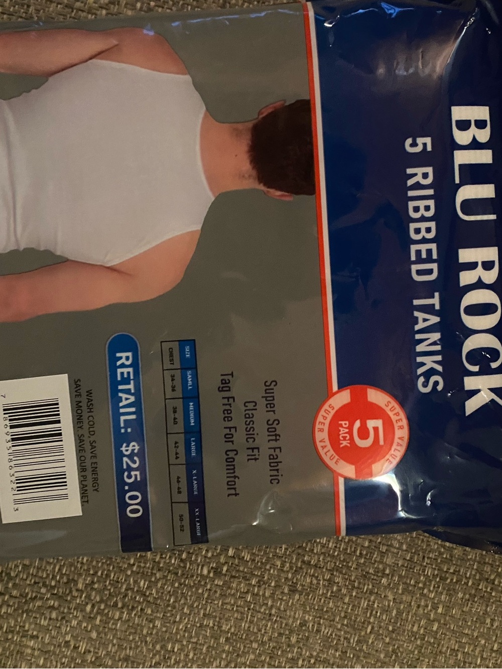 BLU ROCK 5-Pack White Ribbed Tank Tops - Picture 2 of 3
